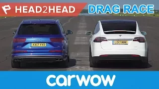 Tesla Model X vs Audi SQ7 - Electric vs Diesel acceleration challenge | Head2Head