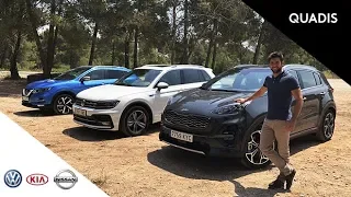 Nissan Qashqai vs Kia Sportage vs Volkswagen Tiguan | Comparativa | Quadis.es