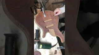 Fastest way to carve a guitar or bass body (NOT what you expected) #shorts #asmr