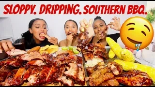 BBQ RIBS MUKBANG | Osh and Akela