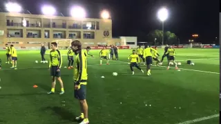 The last training session before tomorrow’s game against