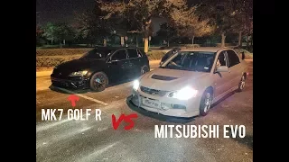MK7 Golf R vs Mitsubishi Evo