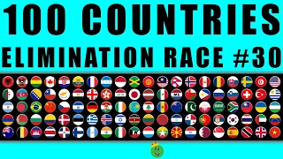 100 Countries Elimination Marble Race in Algodoo #30  Marble Race King