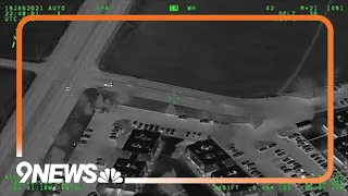 Denver Police helicopter tracks suspects in stolen car