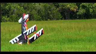 Giant 45% Pitts Challenger with 220cc motor crashes down to meet its rc pilot below! RC Plane