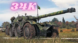 34K Spot Damage Panhard EBR 105  17.5K & Panhard EBR 105 17K World of Tanks , WoT Replays tank game