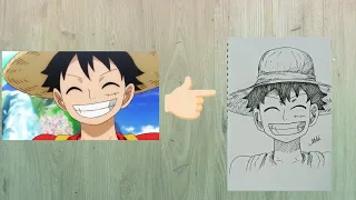 Drawing luffy while timelapse for the first time