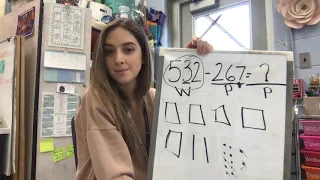 3 digit subtraction using base ten blocks