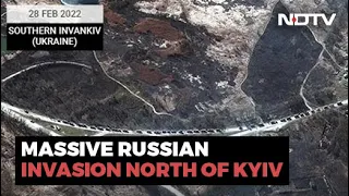 Russia-Ukraine War: Satellite Pics Show 64-Km Russian Army Convoy Near Kyiv, Burning Homes