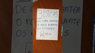 3 Dicas de como manter o foco durante os estudos #shorts #short