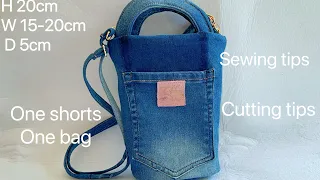 Look how I transform old shorts into this crossbody bag