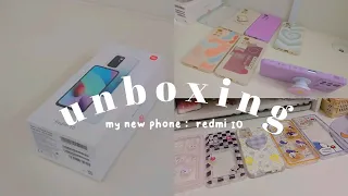 unboxing my new phone | redmi 10 + cute accesories & phone cases