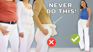 These mistakes make you look heavier in white pants! Here's what to do instead.