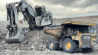 Liebherr Mining Backhoe Excavator R9350 Loading Komatsu Hd 785 ~ Megamining