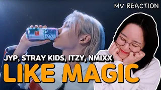 Korean American reacts to: JYP, Stray Kids, Itzy, NMIXX - Like Magic