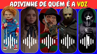 Adivinhe o Personagem de FILME DE TERROR Pela Sua Voz 😱🔪 Pânico, Chucky, M3GAN, Freddy, Jason | Quiz