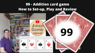 99 - How to setup, play and review.  Board game Arena traditional card game. * Amass Games *