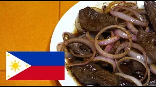 Pork Liver Steak - Pinoy Bistek - Pork Liver & Onions - Tagalog Videos - Filipino recipes