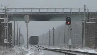 Unecha railway station: track branching to Ukraine. Rare train towards Starodub