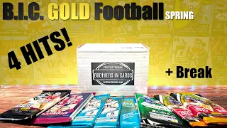 4 HITS in 9 HOBBY PACKS | Brothers in Cards Pack Plus Program GOLD Football Box - Spring 2024