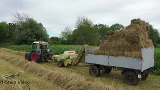 Heuernte 2022 HD Ballen Quaderballen Hochdruckpresse mit Fendt 311 Vario & Claas Markant 55