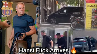 Arrived 🔥, Hansi Flick ARRIVES in Barcelona ✌🏼, ready for official unveiling 🔥, Welcome to Barca