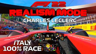 F122 Realism Mode - Charles Leclerc - Monza, Italy [100% Race + Cockpit + No Assists+ No HUD]