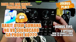 V8 SOUNDCARD | BAKIT AYAW GUMANA SA PHONE MO? | PLUS HOW TO CONNECT YOUR PHONE TO V8 IN 3 WAYS