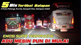 5 BUS TERLIBAT BALAPAN !! EMOSI SUPIR TERPANCING Dengan ADU MESIN, Siapa Tercepat ??