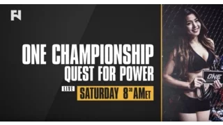 ONE: Quest For Power LIVE Sat. Jan. 14, 2017 at 8:30 a.m. ET in Canada on Fight Network