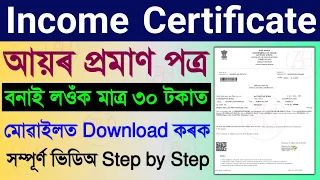 Income certificate apply online 2024/how to online income certificate apply assam