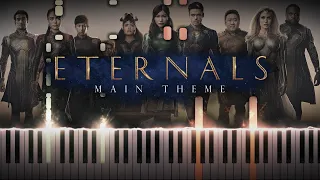 Eternals Theme (Main Theme) - Eternals (Synthesia Piano Tutorial)+SHEETS