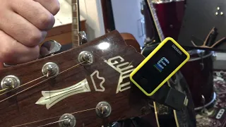 AMP acoustic tuning using a D’Addario Clip-on Tuner