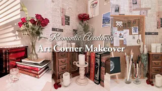 Turning my desk into an art studio| Romantic Academia Aesthetic