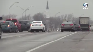 VIDEO: Multiple vehicles spinning out of control on slick roads in OKC metro