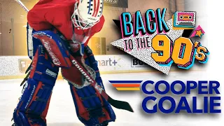 Playing in 90s goalie gear with Cooper Goalie