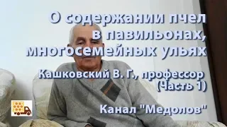 О содержании пчел в павильонах, многосемейных ульях. Кашковский Владимир Георгиевич, профессор