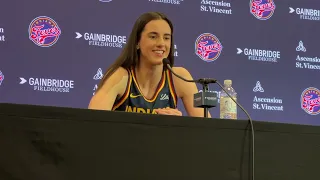 Caitlin Clark on adjusting to the WNBA, spacing, fitting in and being herself | Fever Media Day 2024