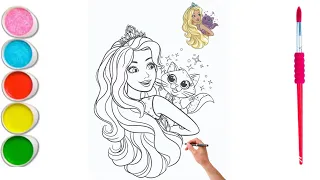 Dress Up Barbie and Barbie Characters Coloring with Sticker Book | painting and drawing for kids |