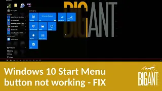 Windows 10 Start Menu button not working - FIX.