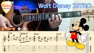 🔴Walt Disney intro /Disney Opening Theme/ Easy Fingerstyle Guitar Turotial / TAB /디즈니 인트로!! #shorts