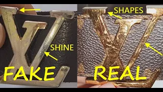 Louis Vuitton belt real vs fake. How to spot counterfeit Loui V damier / monogram  LV belt