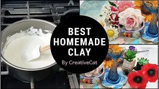 Best Homemade Airdry Clay and Tips to keep in mind / Cold Porcelain Clay On Gas Stove/lamasa clay