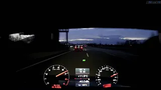 Audi RS4 B7 (RS Werkstatt) following a BMW M2 on the German autobahn