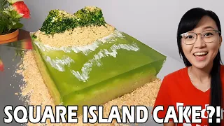 How to make SQUARE Island Cake | Island Cake WITHOUT Cake Ring | island cake without ring