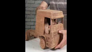 How to make Trailer Truck DAF XF 2021 Out of Wood   ASMR Woodworking   006