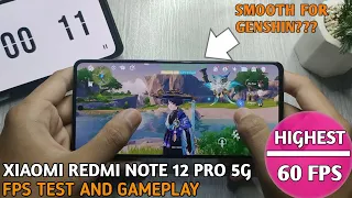 XIAOMI REDMI NOTE 12 PRO 5G DIMENSITY 1080 GENSHIN IMPACT GAMING TEST | HIGHEST 60 FPS