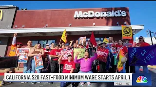 California’s $20 fast food minimum wage could potentially raise prices and cut hours