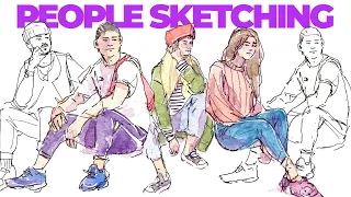 BEST way to quickly sketch PEOPLE SITTING