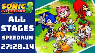 Sonic Advance 3 All Stages World Record - 27:28.14
